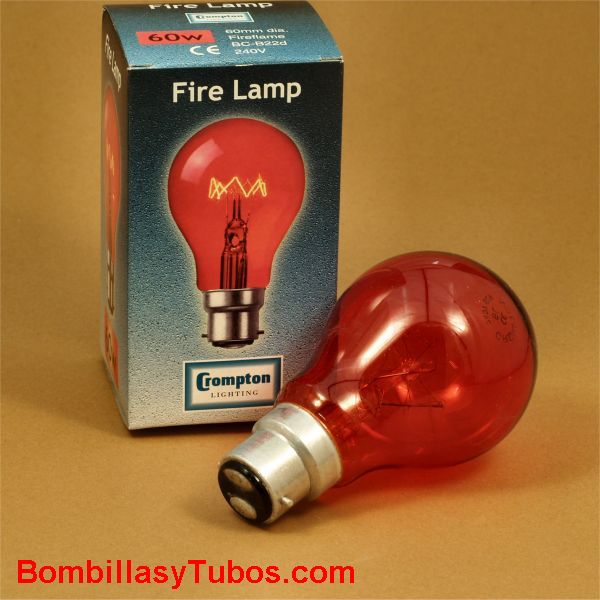 Bombilla incandescente Chimenea 240v 60w ba22