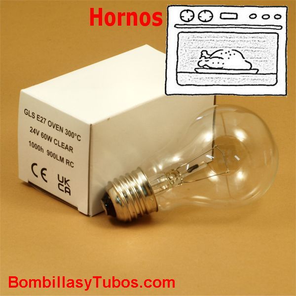 Bombilla Horno 24v 60w est�ndar E27