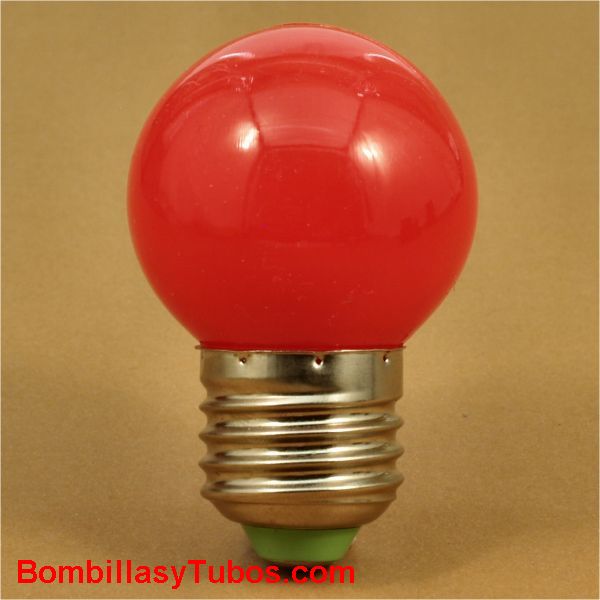 Bombilla led esferica e27 230v 3w roja especial guirnaldas