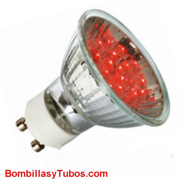 Lampara LED par16 GU10 1w ROJA