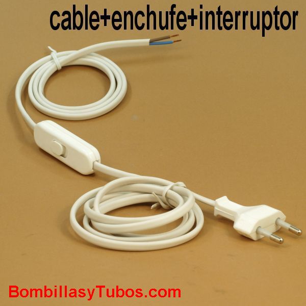 Cable conexion con interruptor blanco 