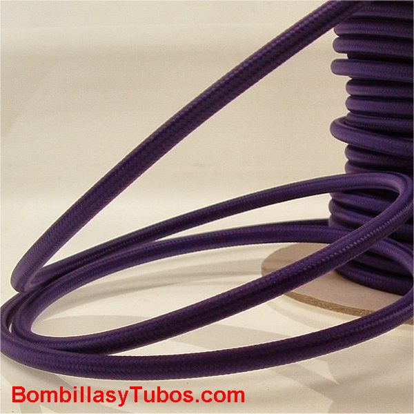 Cable fotrrado tela 2x1mm morado