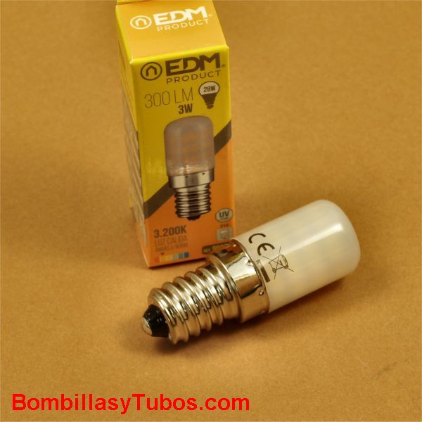 EDM bombilla led tubular 3w 300 lumenes 3200k