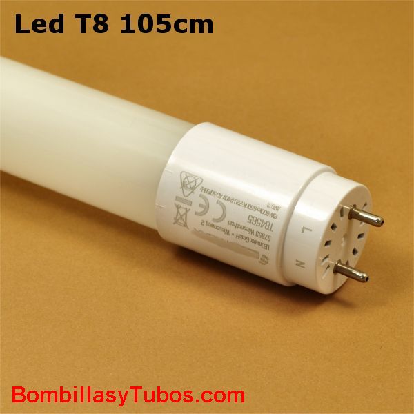 Fluorescente de  led T8 105cm conexión G13  15w 6500k