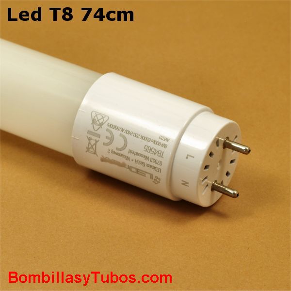 Fluorescente de  led T8 74cm conexión G13  10w 6500k