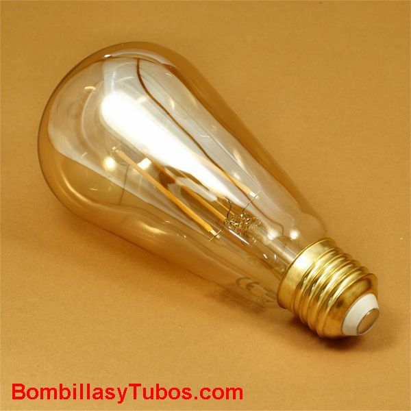 Bombilla led pera 230v  7w 680 lumenes 2500k dorada