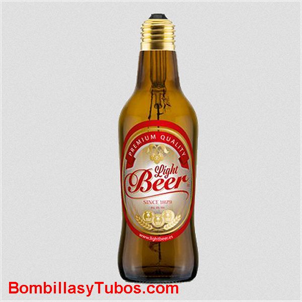 Bombilla Led Botella Cerveza 8w 1800k marron etiquetada