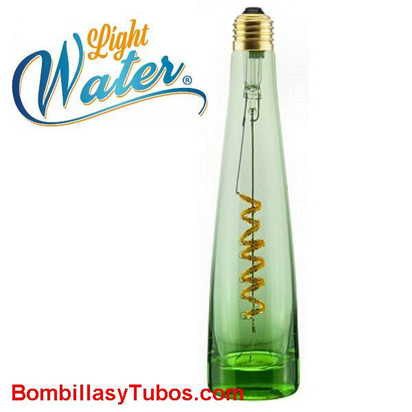 Bombilla Led Botella Agua 8w 2200k Verde transparente