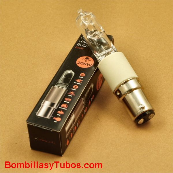 Bombilla halogena Ba15d 230v 205w