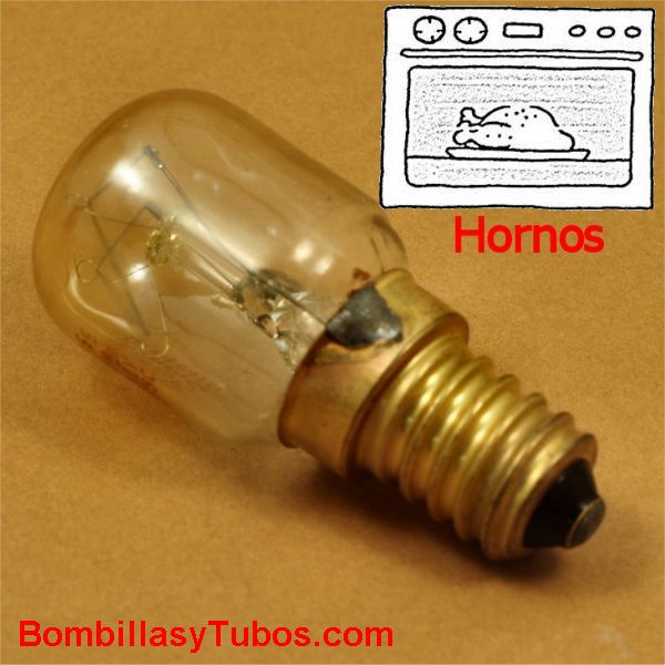 Bombilla Horno rosca mignon E14 25W 230V 300ºC » Electro Cholo