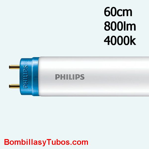 Fluorescente led Philips T8  8w  60cm 800 lumenes 4000k - Tubo fluorescente Philips 60cm 8w 800 lumenes 4000k luz fria neutra T8.  Corepro tubo led