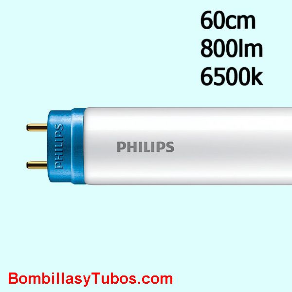 Tubo led Philips T8 8w 60cm 800 lumenes 6500k - Tubo fluorescente Philips 60cm 8w 800 lumenes 6500k luz fria dia T8.  Corepro tubo led