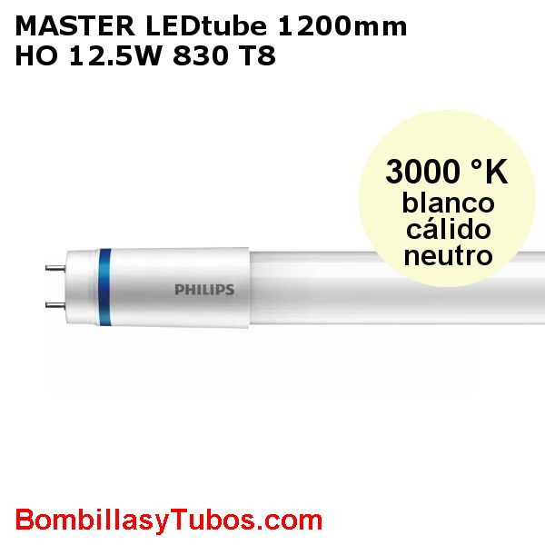 Philips T8 Led 120cm HO alto flujo 12,5w 2000 lumenes 3000k. Reemplazo 36w