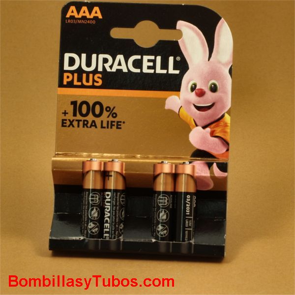 Pilas duracell Plus triple AAA. LR03 Alcalina 