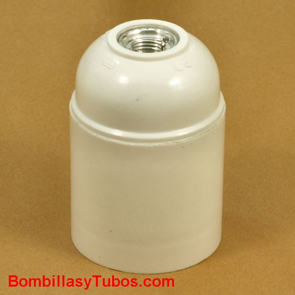 Portalamparas rosca E27  exterior liso color blanco